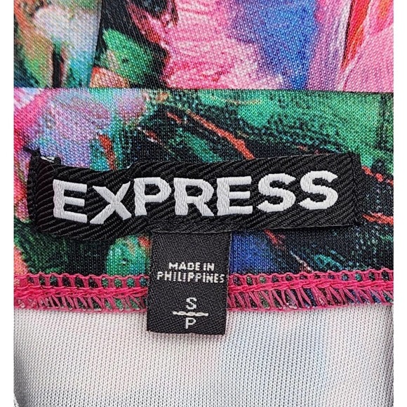 Express Colorful Floral Pleated High Waisted Skater Skirt Size Small - Picture 3 of 7